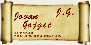 Jovan Gojgić vizit kartica
